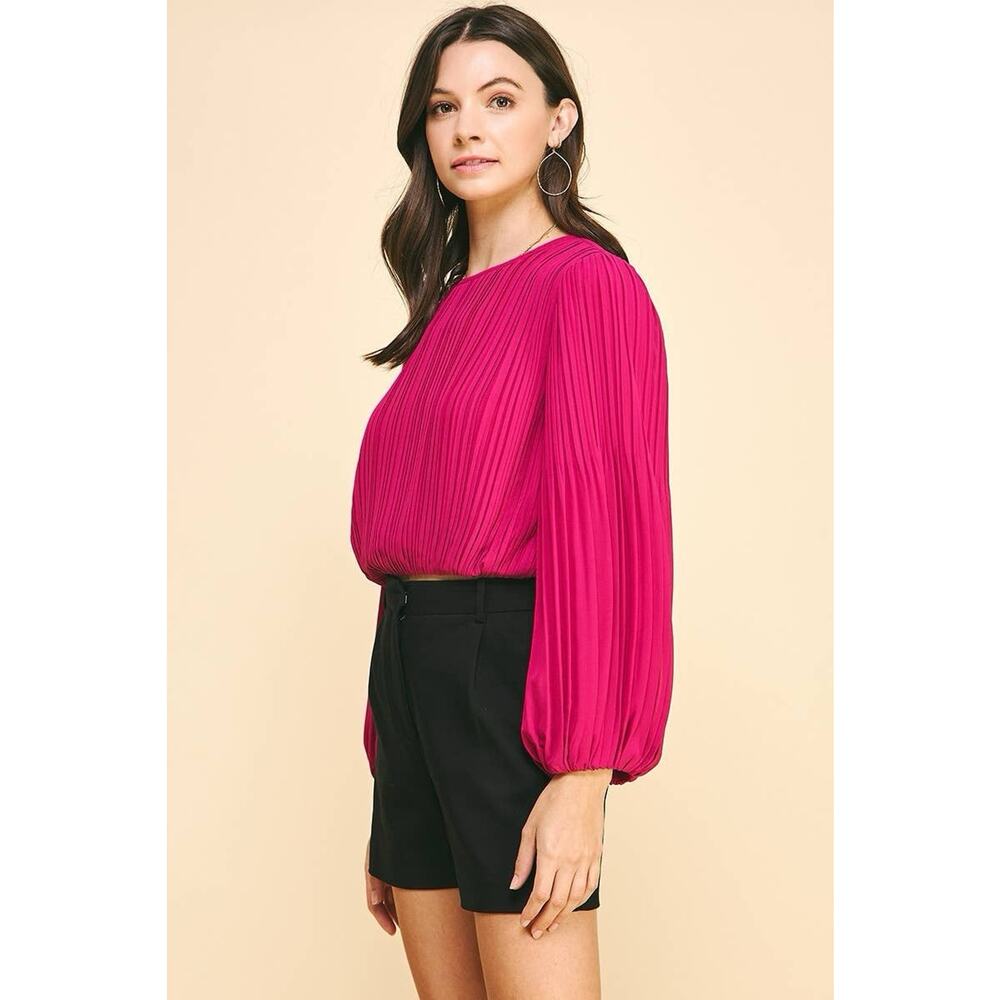 Pinch Fuchsia Pleated Blouse